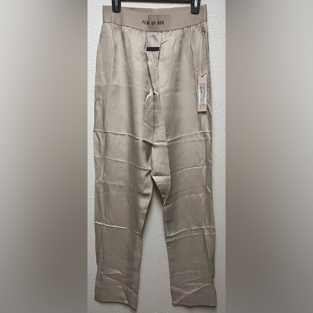 FEAR OF GOD SILK LOUNGE PANT - CEMENT  Size Medium NWT